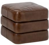 Pouf Cuir Marron Indus Vintage