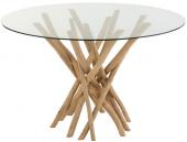 Table à Manger Ronde Branches de Teck Naturel