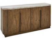 Buffet 4 Portes Buren Bois Massif Marbre