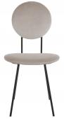 Chaise Colette Velours Gris Perle Blanc d'Ivoire