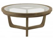 Table Basse Maxton Chêne Verre PM Blanc d'Ivoire