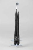2 Bougies Flambeaux Noir Beluga