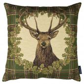 2 Coussins Gobelin Tartan Vert Cerf 45x45