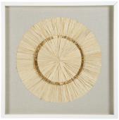 Décoration Murale Rosace Fleurs de Palmiers Blanc d'Ivoire