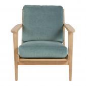 Fauteuil Jules Velours Céladon Blanc d'Ivoire