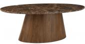 Table à Manger Ovale Marbre Manguier Foncé