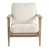 Fauteuil Jules Bouclettes Crème Blanc d'Ivoire