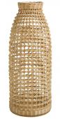 Vase Umala Rotin Métal GM 77cm Blanc d'Ivoire