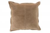 Coussin Carré Cuir Points Carrés Taupe