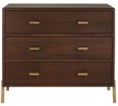 Commode Victor 3 Tiroirs Finition Noyer Blanc d'Ivoire
