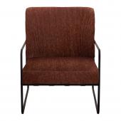 Fauteuil Gaspard Velours Côt Brique Blanc d'Ivoire