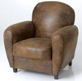 Fauteuil Club Microfibres Marron