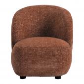 Fauteuil Lisette Jacquard de Velours Bois de Rose Blanc d'Ivoire