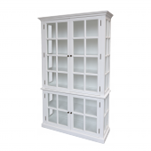 Armoire Vitrine Marseille 4 Portes Vitrées Bois Blanc