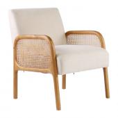 Fauteuil Firmin Blanc Cassé Naturel Comptoir de Famille