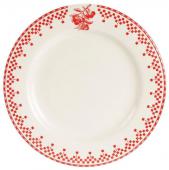6 Assiettes Plates Damier Rouge Comptoir de Famille
