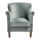 Fauteuil Claude Velours Sauge ---  Blanc d'Ivoire