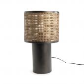 Lampe Métal Noir Doré Cannage Malaca Amadeus Cades Deco