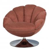 Fauteuil Pivotant Venus Velours Rose NEW