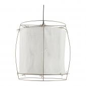 Suspension Jade Tissu Blanc Métal Doré GM