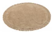 Tapis Rond Franges Coton Beige Foncé ø150cm