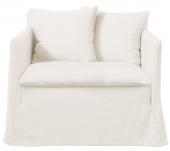 Fauteuil Gabriel 100% Lin Blanc Blanc d'Ivoire