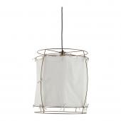 Suspension Jade Tissu Blanc Métal Doré PM