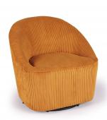 Fauteuil Pivotant Viby Velours Ocre Athezza -NEW-