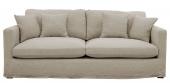 Canapé Angie 4P 100% Lin Beige Blanc d'Ivoire