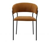 4 x Fauteuils Wilona Velours Moutarde