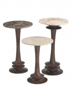 S/3 Bouts de Canapé Positano Marbre Bois -NEW-
