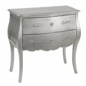 Commode Sauteuse 2 Tiroirs Murano New Silver