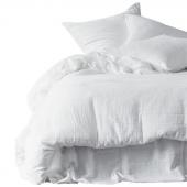Housse de Couette Mykonos Blanc Double Gaz de Coton (3 tailles)
