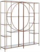 Etagère 2 Parties Cercle Métal Bronze Verre