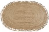 Tapis Ovale Jute Naturelle Blanc d'Ivoire 250*140