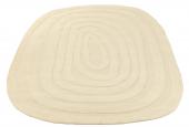 Tapis Ovale Rayures Courbées Laine Crème 300x200