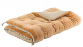 Futon Matteo Velours / Lin Abricot 180x80 Blanc d'Ivoire