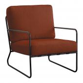 Fauteuil Gaspard Bouclette Terracotta Blanc d'Ivoire