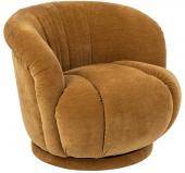 Fauteuil Tournant Velours Moutarde