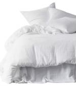 Housse de Couette Dili Blanc Coton -- (3 tailles)