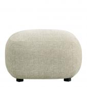 Pouf Lisette Jacquard de Velours Sable Blanc d'Ivoire