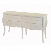 Commode Double 4 Tiroirs Murano Blanc