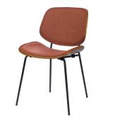 Chaise Atlanta Tissu Bois Finition Noyer (5 couleurs)