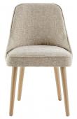 Chaise Marcus Jacquard de Velours Sable Blanc d'Ivoire