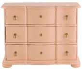 Commode 3 Tiroirs Carlotta Rose Pastel Blanc d'Ivoire