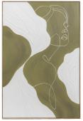 Toile Cadre Femme Vert Olive Blanc 80*120