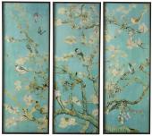 Triptyque Verre Cerisier en Fleurs