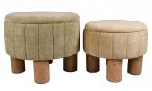 Tabouret Coffre x2 Kobu Kaki/Beige NEW