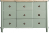 Commode Simone - 5 Tiroirs Vert de Gris Naturel