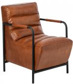 Fauteuil Cuir Camel Indus Vintage